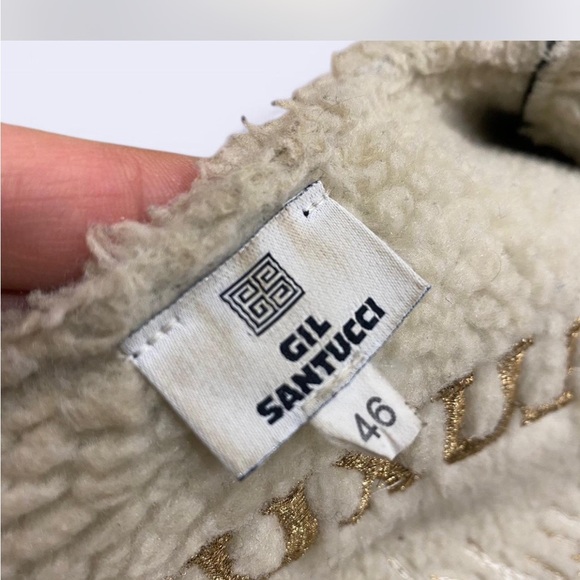 Luxurious GIL SANTUCCI studs faux shearling jacket M ptp 18.5 - Picture 6 of 10